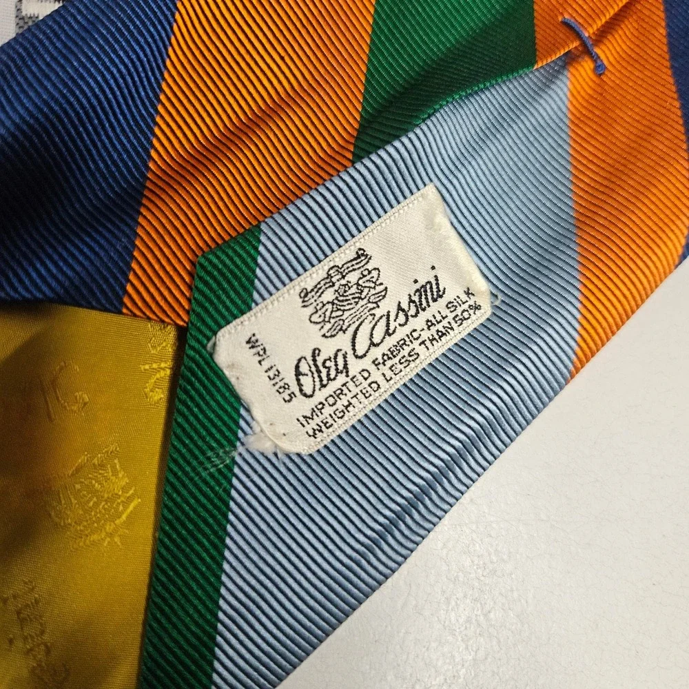 Vintage Mens Necktie Lot 5pc 70s Retro Stripes Geometric‎ Qiana Silk Cuzzens